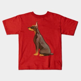 BROWN DOBERMAN DOG CUTE Kids T-Shirt